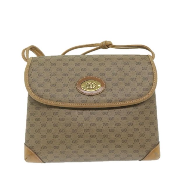 GUCCI Micro GG Supreme Shoulder Bag PVC Leather Beige - Picture 1 of 14